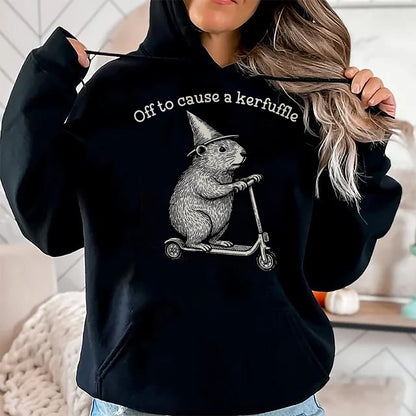 Cute Capybara Shirt, Funny Capybara Unisex T-Shirt/Hoodie/Sweatshirt HLT00 - Off to Cause A Kerfuffle Funny Capybara Meme T-Shirt