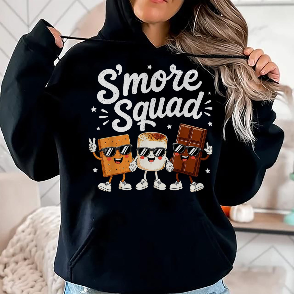 Funny Camping Shirt, Gift For Camping Lover Unisex T-Shirt/Hoodie/Sweatshirt HLT00 - Smore Squad Camping Campfire Chocolate S_Mores Kids T-Shirt, Youth, Brown, X-Small