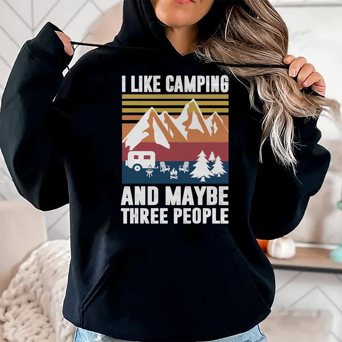 Funny Camping Shirt, Gift For Camping Lover Unisex T-Shirt/Hoodie/Sweatshirt HLT00 - I Like Camping and Maybe Three People - Funny Camping T-Shirt