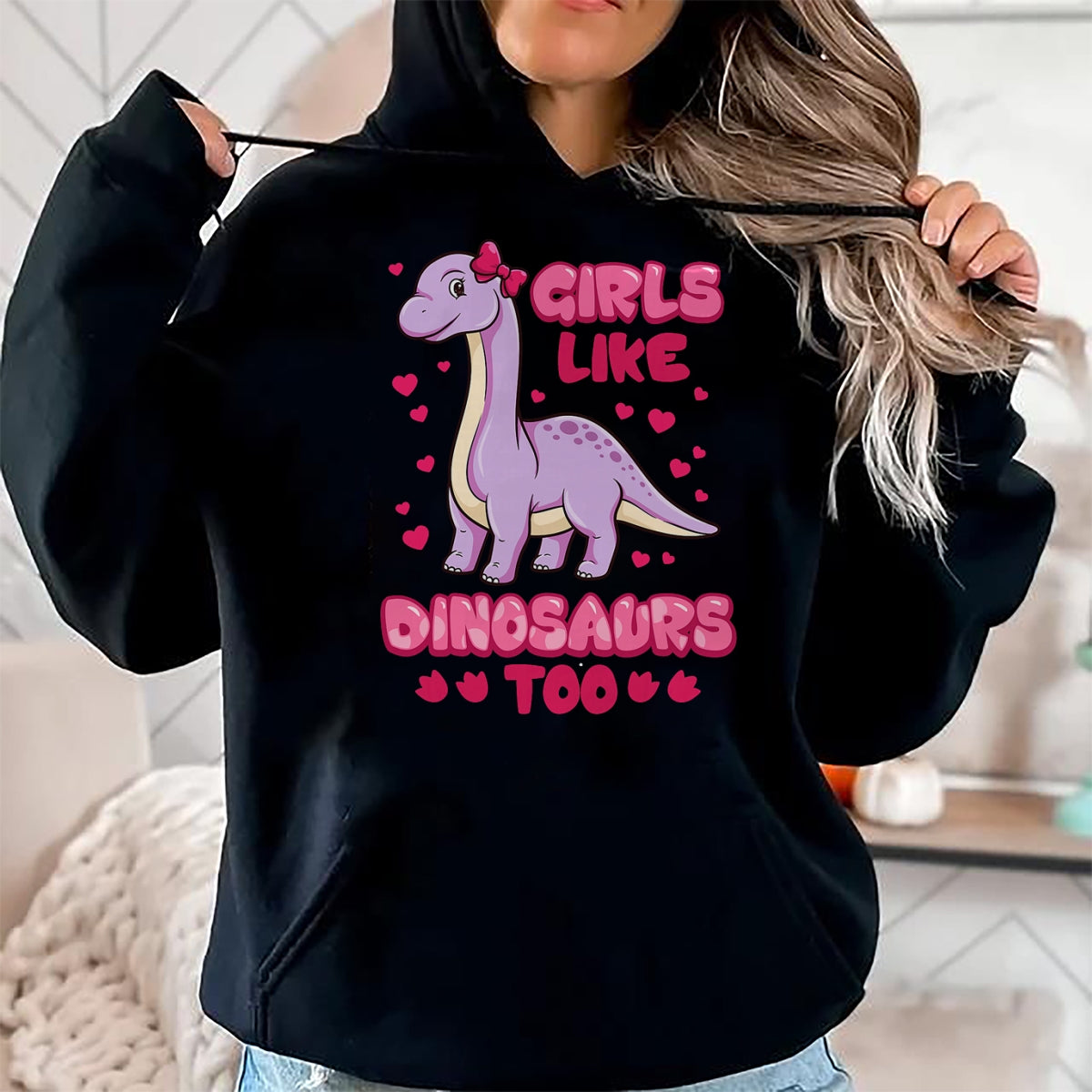 Best Dinosaur Lover Shirt, Funny Dinosaur UnisexT-Shirt/Hoodie/Sweatshirt HLT00 - Girls Like Dinosaurs Too Cute Brachiosaurus Dinosaurs T-Shirt