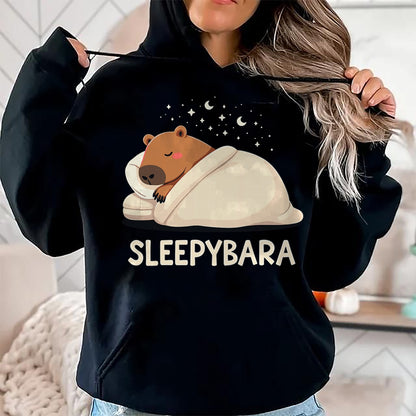 Cute Capybara Shirt, Funny Capybara Unisex T-Shirt/Hoodie/Sweatshirt HLT00 - Capybara Sleep Pajamas Sleepybara T-Shirt