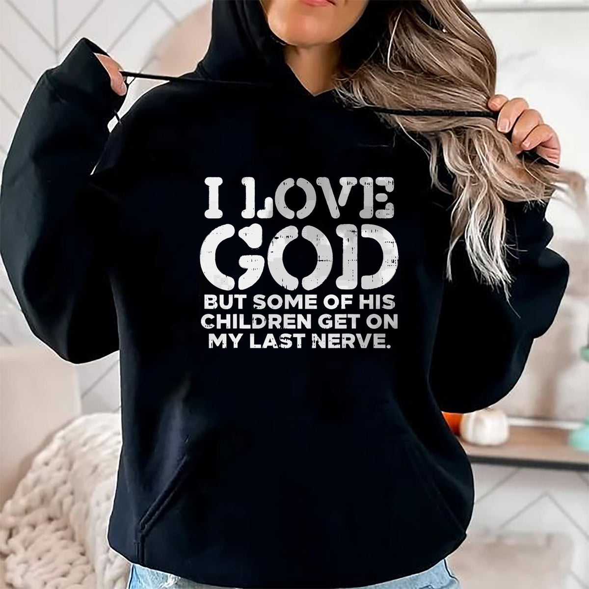 Christian Tee, Christian Faith Unisex T-Shirt/Hoodie/Sweatshirt HLT00 - I Love God But Funny Jesus Christ Religious Christian Gift T-Shirt