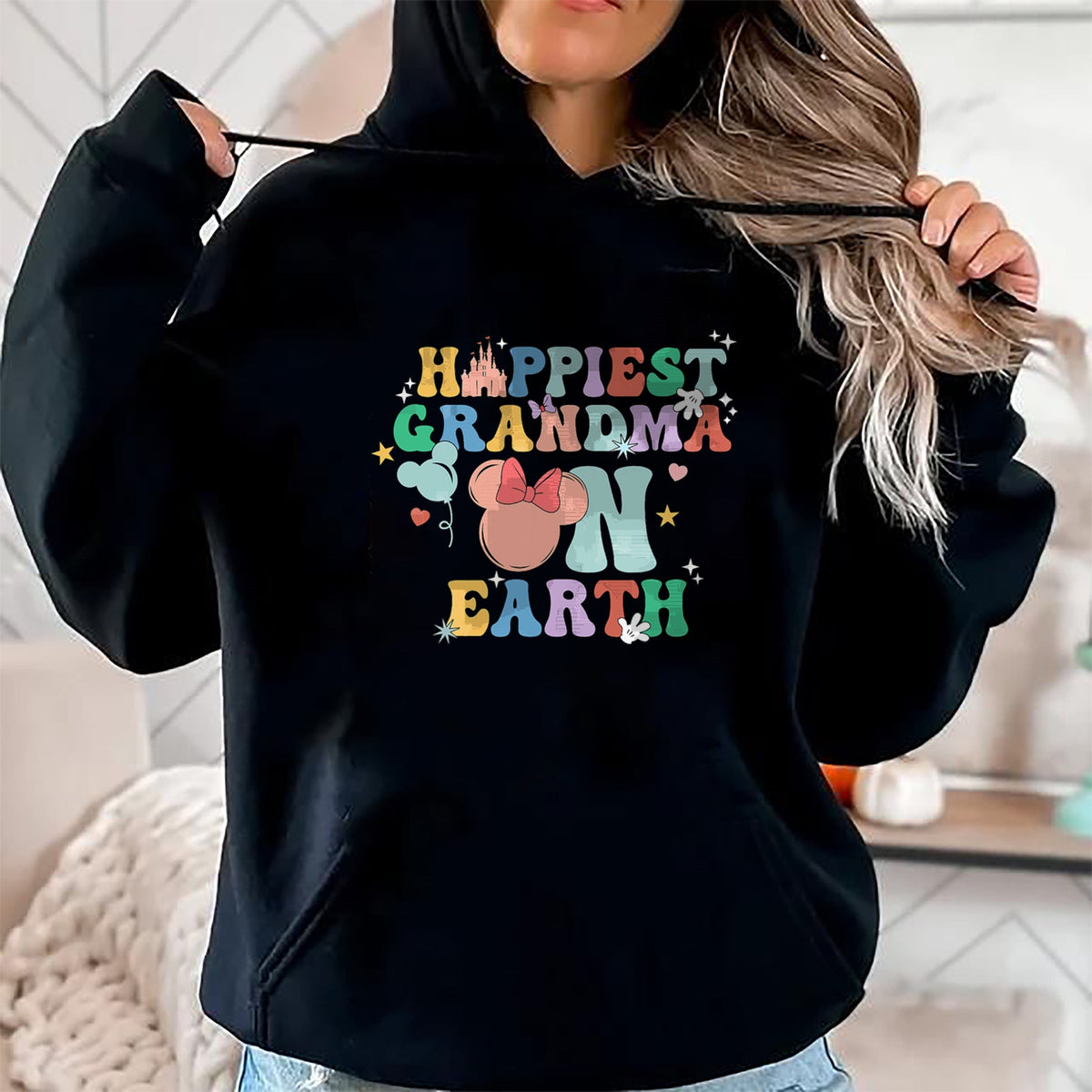 Best Grandma Shirt, Proud Grandma Unisex T-Shirt/Hoodie/Sweatshirt HLT00 - Groovy Happiest Grandma On Earth T-Shirt