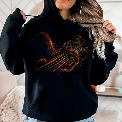 Guitar Lover Shirt, Funny Guitar UnisexT-Shirt/Hoodie/Sweatshirt HLT00 - Abstract Fire Guitar Art Playing Guitar Guitarist Music T-Shirt, Men, Black, 3X-Large