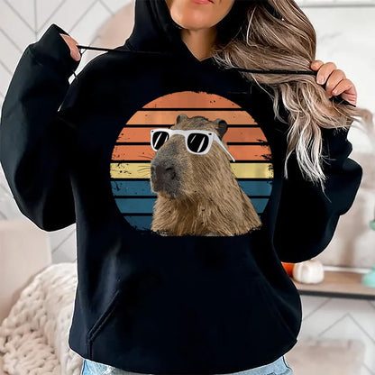 Cute Capybara Shirt, Funny Capybara Unisex T-Shirt/Hoodie/Sweatshirt HLT00 - Funny Capybara Vintage Long Sleeve T-Shirt
