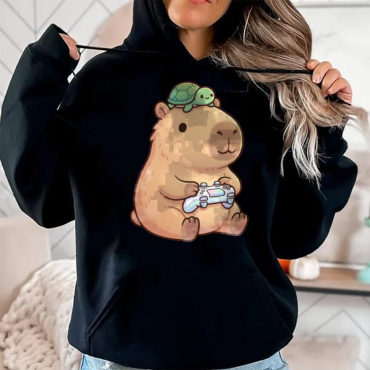 Cute Capybara Shirt, Funny Capybara Unisex T-Shirt/Hoodie/Sweatshirt HLT00 - Cute Capybara Anime Gamer Turtle Funny Graphic Kawaii T-Shirt
