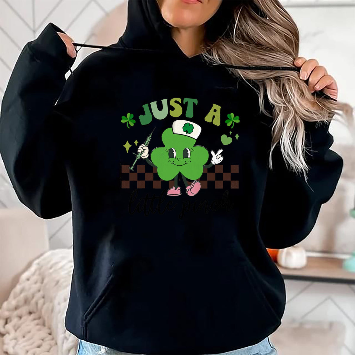 Patrick Day Shirts for Family, Funny Patrick Day shirts, st patrick's day Unisex T-Shirt/Hoodie/Sweatshirt HLT00 - Nurse St Patrick Day Just A Little Pinch RN L&D Phlebotomist T-Shirt