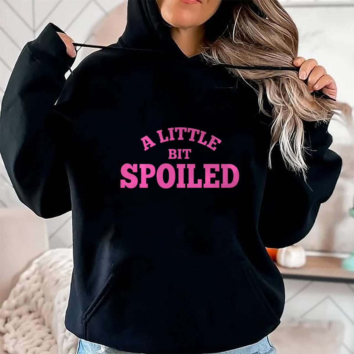 Best Wife Shirt, Wife and Husband Unisex T-Shirt/Hoodie/Sweatshirt HLT00 - Light Pink Womens Shirt A Little Bit Spoiled T-Shirt