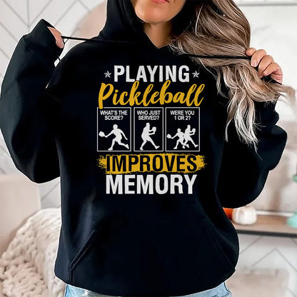 Funny Pickleball Shirt, Pickleball Lover Unisex T-Shirt/Hoodie/Sweatshirt HLT00 - Funny Pickleball Memory Graphic Women Men Pickleball Player Long Sleeve T-Shirt