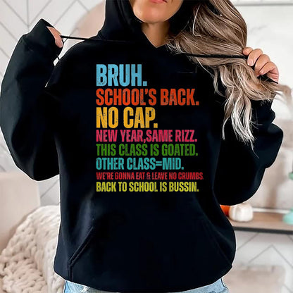 Best Student Shirt, Funny Back To School UnisexT-Shirt/Hoodie/Sweatshirt HLT00 - Vintage Bruh We Back No Cap Bruh We_re Back Student Teacher T-Shirt, Men, Black, 3X-Large
