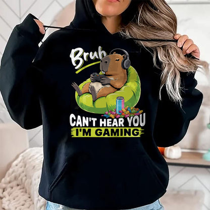 Cute Capybara Shirt, Funny Capybara Unisex T-Shirt/Hoodie/Sweatshirt HLT00 - Capybara Gamer Gaming T-Shirt