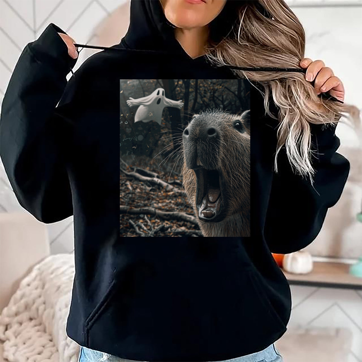 Cute Capybara Shirt, Funny Capybara Unisex T-Shirt/Hoodie/Sweatshirt HLT00 - Funny Graphic Capybara Long Sleeve T-Shirt (7)