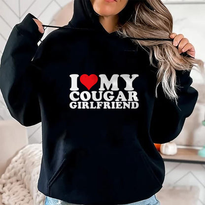 Best Wife Shirt, Wife and Husband Unisex T-Shirt/Hoodie/Sweatshirt HLT00 - I Love My Cougar Girlfriend I Heart My Cougar GF T-Shirt