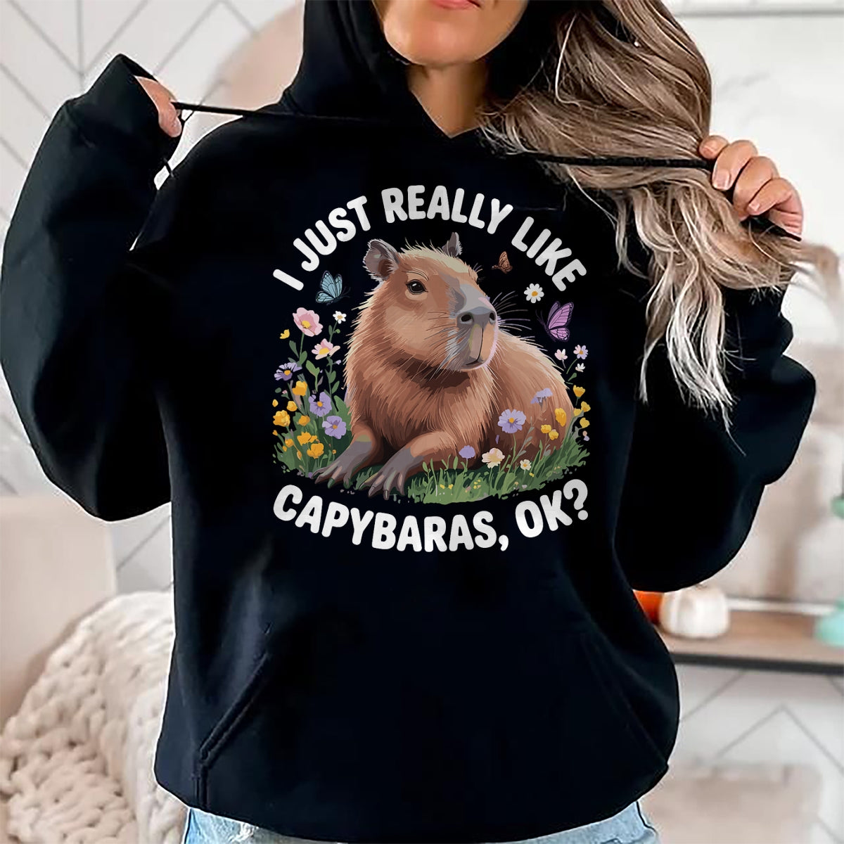 Cute Capybara Shirt, Funny Capybara Unisex T-Shirt/Hoodie/Sweatshirt HLT00 - Funny Capybara Art for Men Women Kids Capy Rodent Capybara T-Shirt