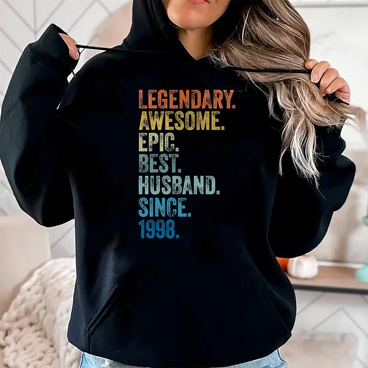 Best Wife Shirt, Wife and Husband Unisex T-Shirt/Hoodie/Sweatshirt HLT00 - Mens Legendary Awesome Epic Best Husband Since 1998 T-Shirt