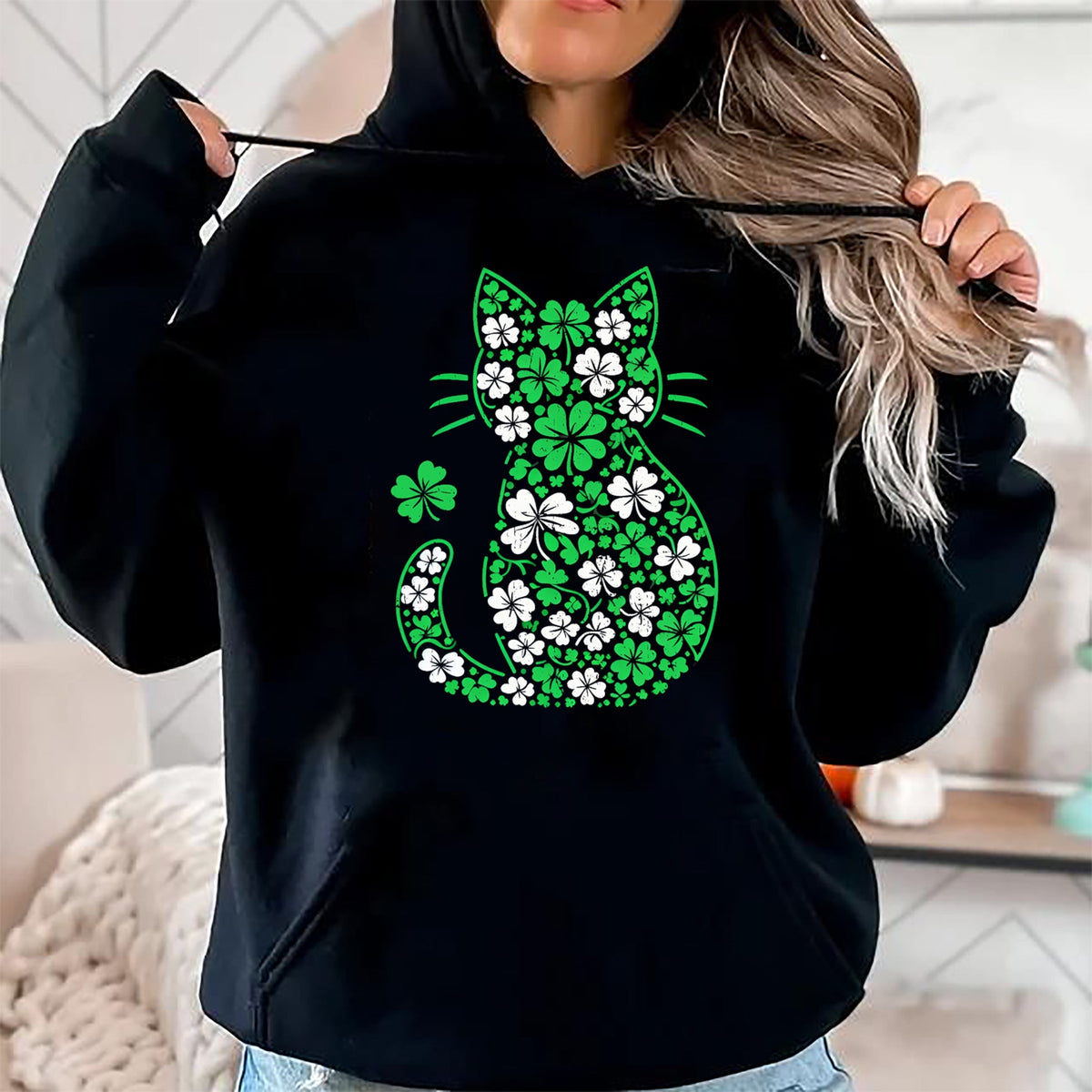 Patrick Day Shirts for Family, Funny Patrick Day shirts, st patrick's day Unisex T-Shirt/Hoodie/Sweatshirt HLT00 - Shamrock Irish Cat Graphic Saint Patrick Day for Cat Lovers T-Shirt