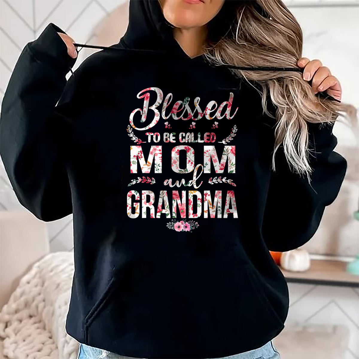 Gift for Mom Shirt, Funny Mom Unisex T-Shirt/Hoodie/Sweatshirt HLT00 - Blessed To Be Called Mom And Grandma Floral Mother_s Day T-Shirt
