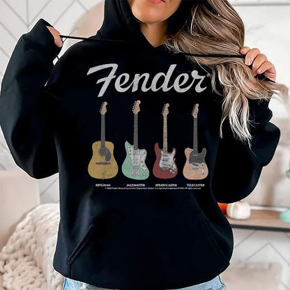 Guitar Lover Shirt, Funny Guitar UnisexT-Shirt/Hoodie/Sweatshirt HLT00 - Fender Vintage Guitar Lineup T-Shirt Small