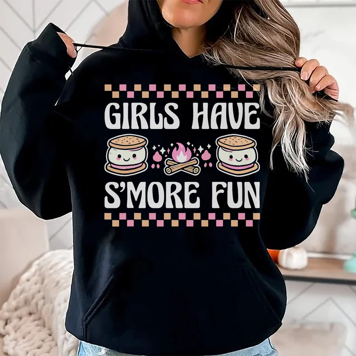 Funny Camping Shirt, Gift For Camping Lover Unisex T-Shirt/Hoodie/Sweatshirt HLT00 - Girls Have Smore Fun Camping Friends Camp Women Girl Kids T-Shirt