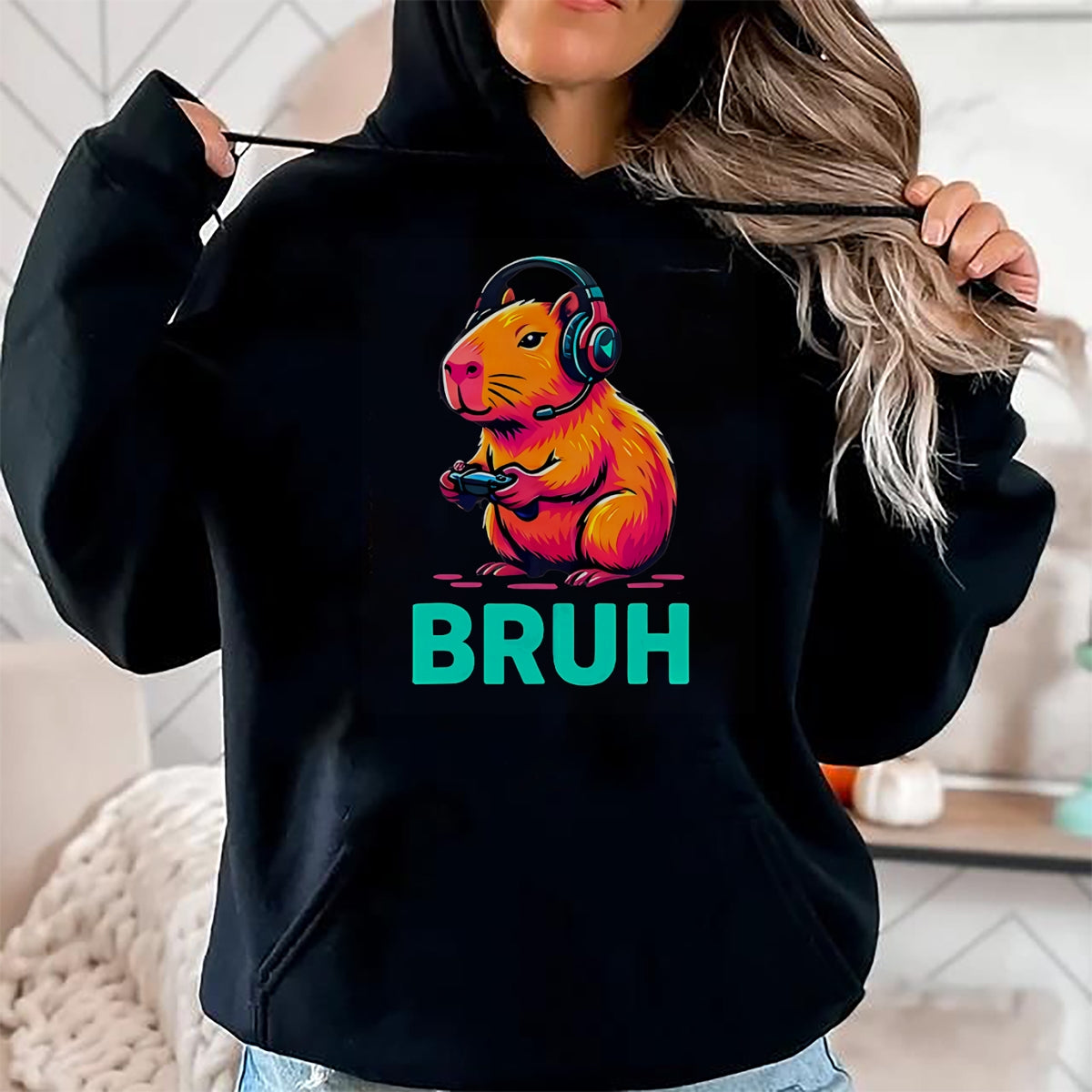 Cute Capybara Shirt, Funny Capybara UnisexT-Shirt/Hoodie/Sweatshirt HLT00 - Bruh Capybaras Bruh Video Games Boys Capybara T-Shirt