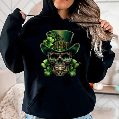 Patrick Day Shirts for Family, Funny Patrick Day shirts, st patrick's day Unisex T-Shirt/Hoodie/Sweatshirt HLT00 - Sugar Skull St Patrick Day of the Dead Lucky Shamrock T-Shirt