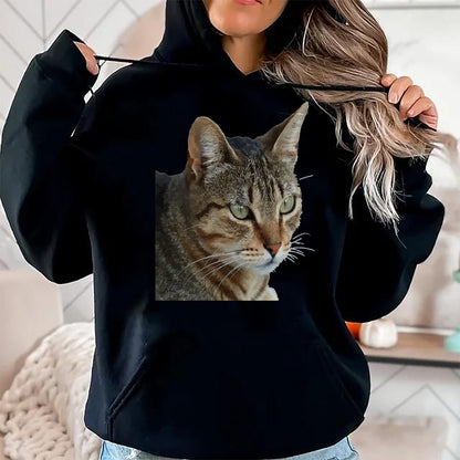 Cat Love Shirt, Funny Cat Lover Gift UnisexT-Shirt/Hoodie/Sweatshirt HLT00 - Stunning Tabby Cat Close Up Portrait Vector T-Shirt (1)
