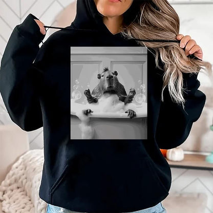 Cute Capybara Shirt, Funny Capybara Unisex T-Shirt/Hoodie/Sweatshirt HLT00 - Funny Graphic Capybara Long Sleeve T-Shirt (15)