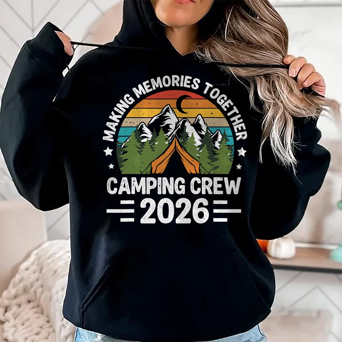 Funny Camping Shirt, Gift For Camping Lover Unisex T-Shirt/Hoodie/Sweatshirt HLT00 - Family Camping Crew 2026 Outdoor Camper Group Matching T-Shirt