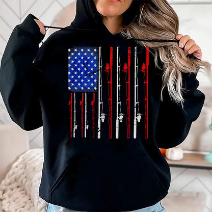 Funny Fishing Shirt, Gift For Fishing Lover Unisex T-Shirt/Hoodie/Sweatshirt HLT00 - Fishing Shirt American Flag Shirt Fishing T-Shirt