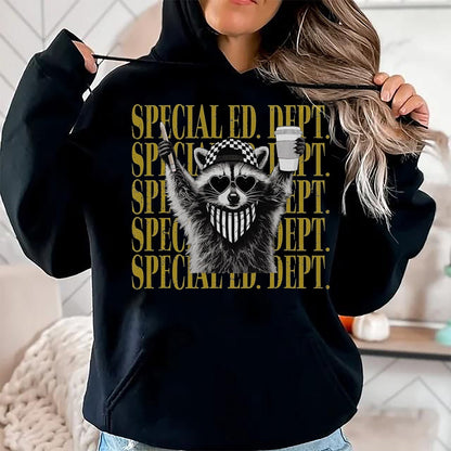 Best Student Shirt, Funny Back To School UnisexT-Shirt/Hoodie/Sweatshirt HLT00 - Women Special Ed Teacher Funny Feral Raccoon Back to School T-Shirt, Men, Black, Large