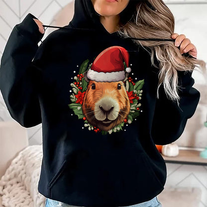 Cute Capybara Shirt, Funny Capybara Unisex T-Shirt/Hoodie/Sweatshirt HLT00 - Funny Christmas Capybara Long Sleeve T-Shirt
