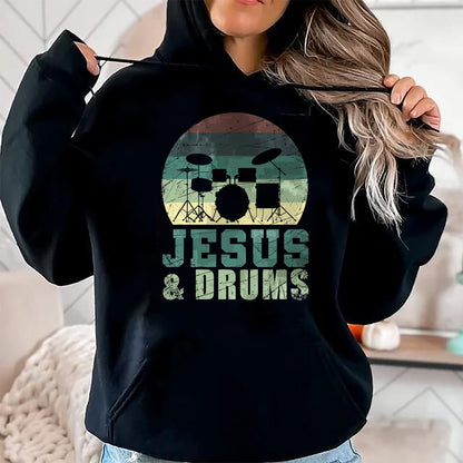 Christian Tee, Christian Faith Unisex T-Shirt/Hoodie/Sweatshirt HLT00 - Drummer Christian Religious Drums Player Gift Jesus T-Shirt