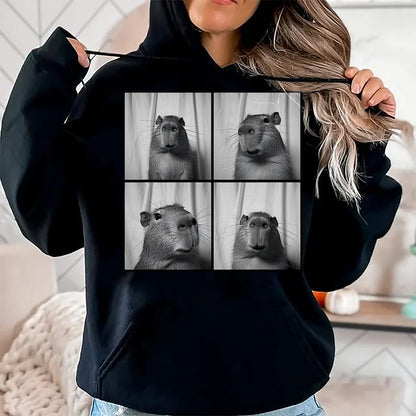 Cute Capybara Shirt, Funny Capybara Unisex T-Shirt/Hoodie/Sweatshirt HLT00 - Capybara Capy Photobooth Quirky Funny Animal T-Shirt