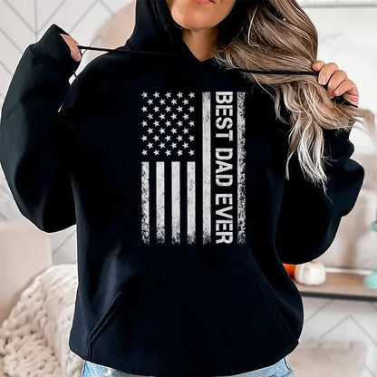 Gift for Dad Shirt, Funny Dad Unisex T-Shirt/Hoodie/Sweatshirt HLT00 – Best dad ever US American flag gift for father_s day T-Shirt