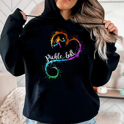 Funny Pickleball Shirt, Pickleball Lover Unisex T-Shirt/Hoodie/Sweatshirt HLT00 - I Love Pickleball Watercolors Funny Pickleball Girl Player T-Shirt