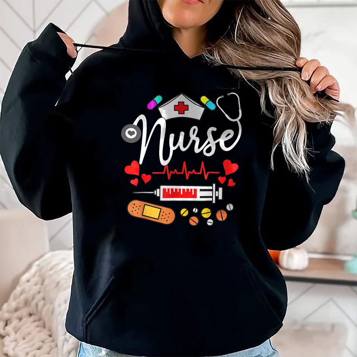 Funny Nurse Shirt, Nurse Unisex T-Shirt/Hoodie/Sweatshirt HLT00 - NURSE'S DAY Nurse Life NURSE WEEK 2024 Womens T-Shirt