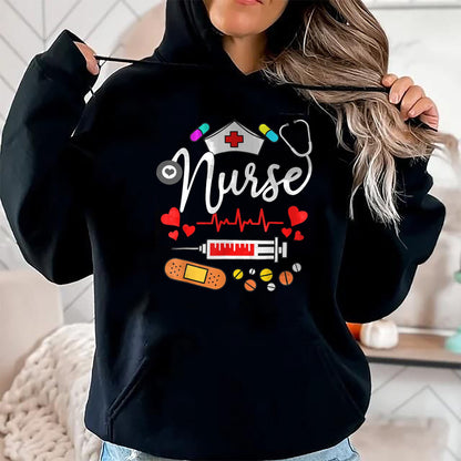 Funny Nurse Shirt, Nurse Unisex T-Shirt/Hoodie/Sweatshirt HLT00 - NURSE'S DAY Nurse Life NURSE WEEK 2024 Womens T-Shirt