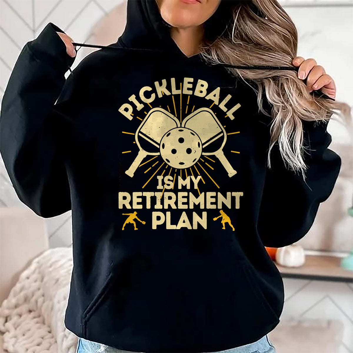 Funny Pickleball Shirt, Pickleball Lover Unisex T-Shirt/Hoodie/Sweatshirt HLT00 - Funny Pickleball My Retirement Plan Vintage Player T-Shirt