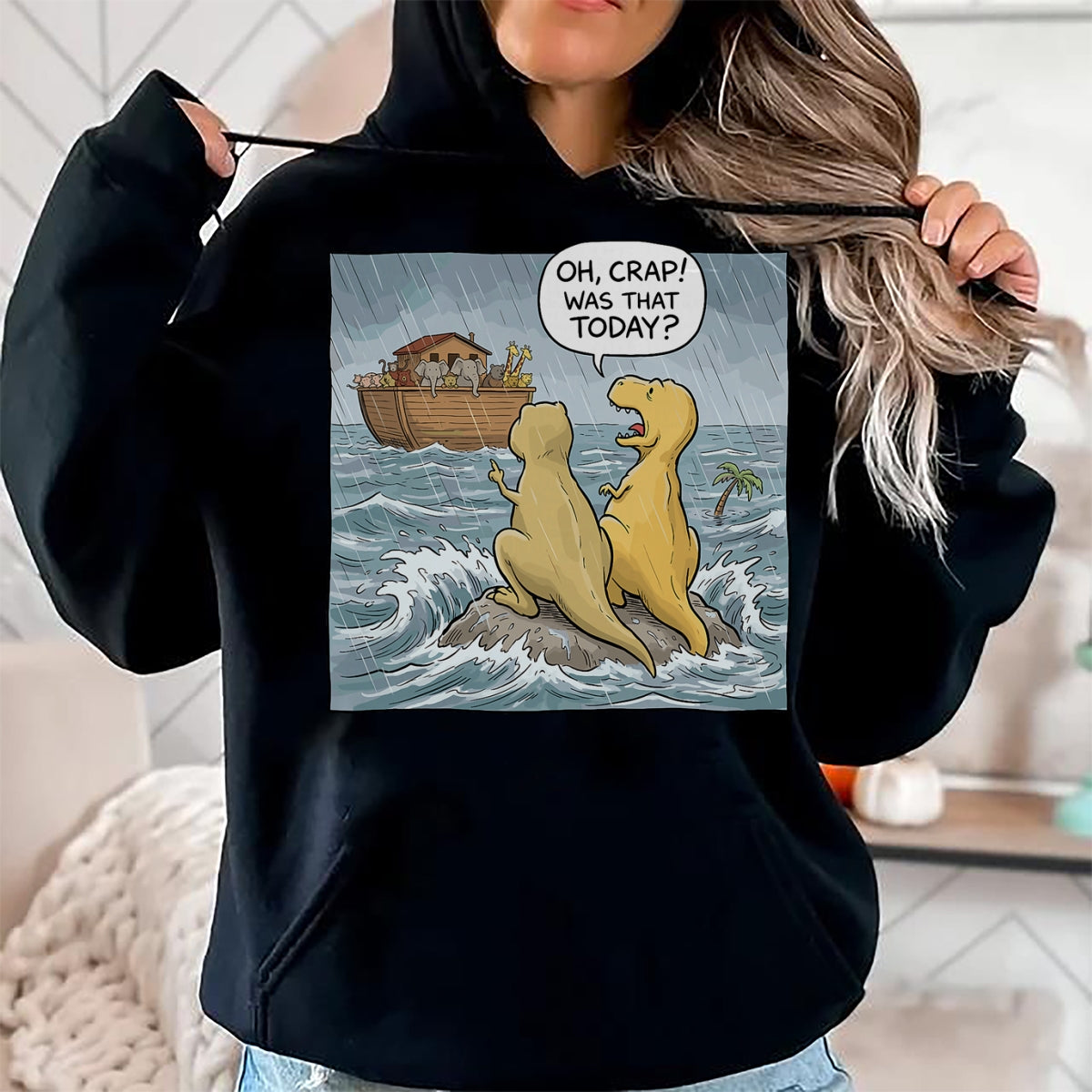 Best Dinosaur Lover Shirt, Funny Dinosaur UnisexT-Shirt/Hoodie/Sweatshirt HLT00 - Jesus Saves Funny Dinosaurs Christian Oh Crap was that Today T-Shirt