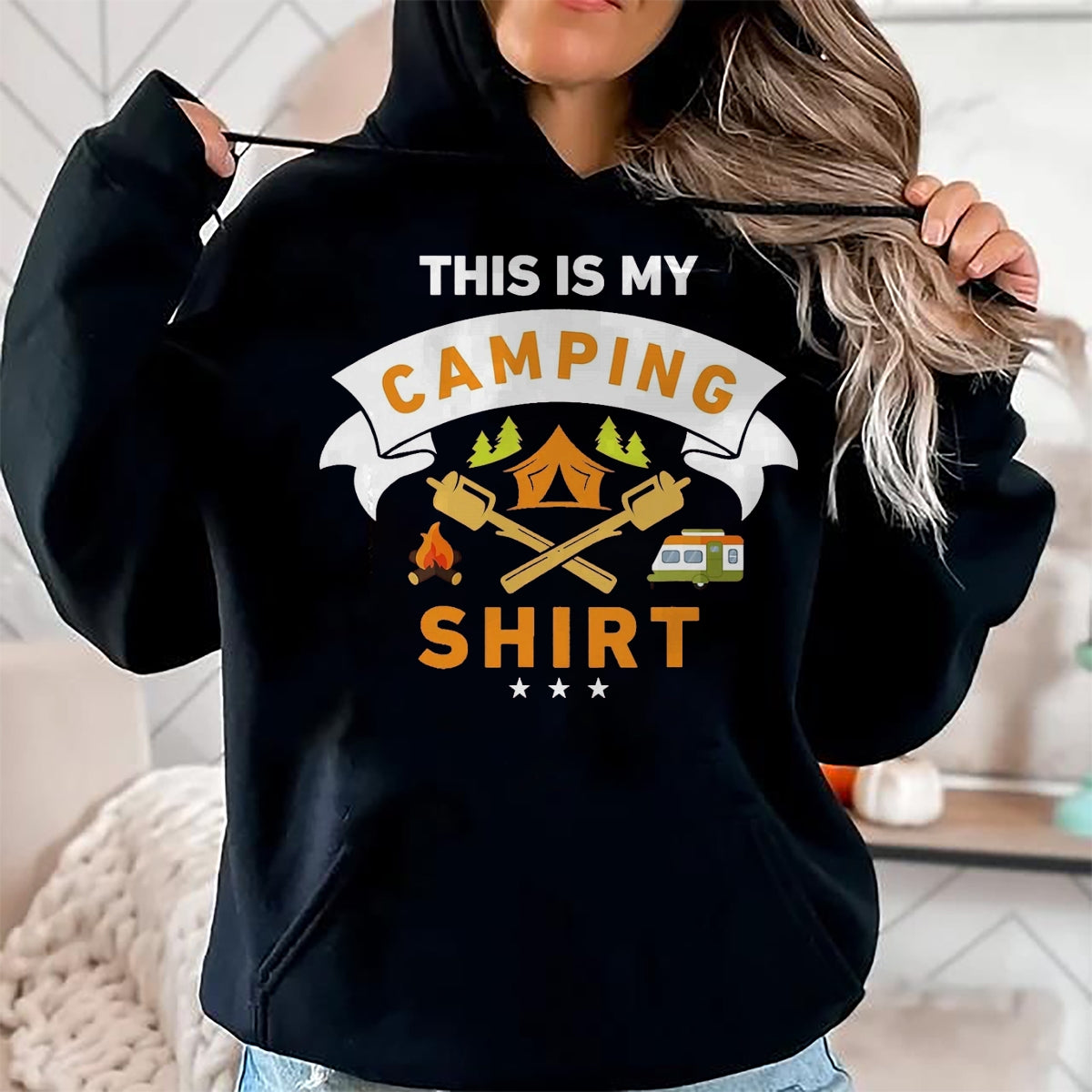 Funny Camping Shirt, Gift For Camping Lover Unisex T-Shirt/Hoodie/Sweatshirt HLT00 - This is My Camping Shirt Funny Camper T-Shirt T-Shirt, Men, Black, 3X-Large