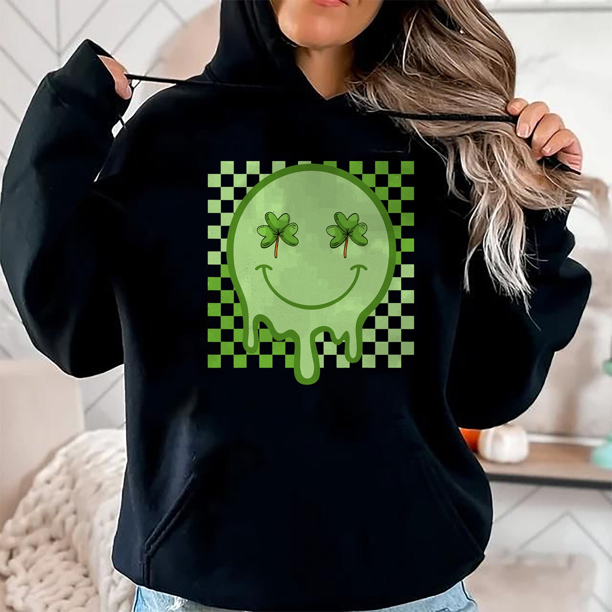 Patrick Day Shirts for Family, Funny Patrick Day shirts, st patrick's day Unisex T-Shirt/Hoodie/Sweatshirt HLT00 - Retro Groovy St Patrick Day Hippie Shamrock Funny Matching T-Shirt