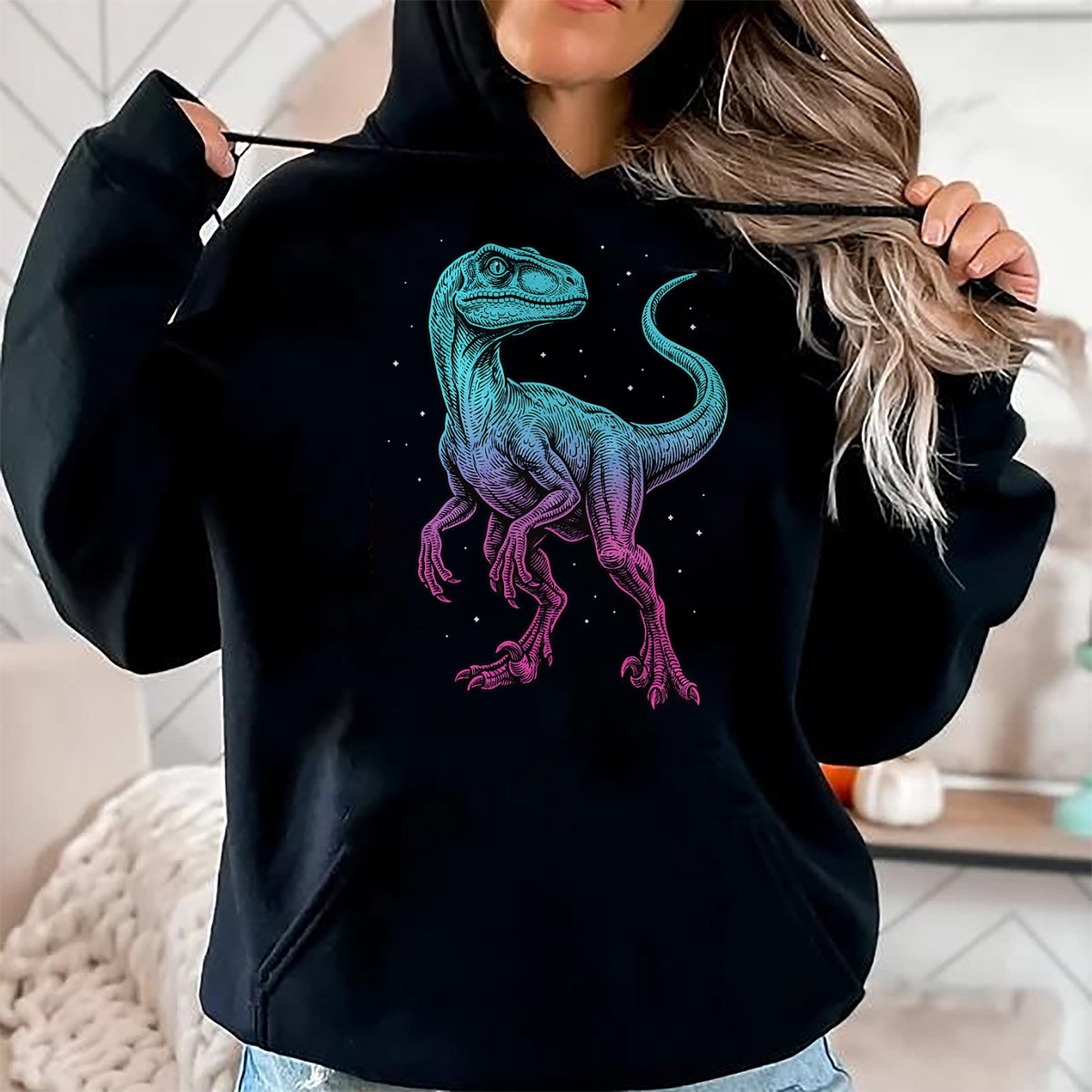 Best Dinosaur Lover Shirt, Funny Dinosaur UnisexT-Shirt/Hoodie/Sweatshirt HLT00 - Velociraptor Illustration Dinosaur T-Shirt
