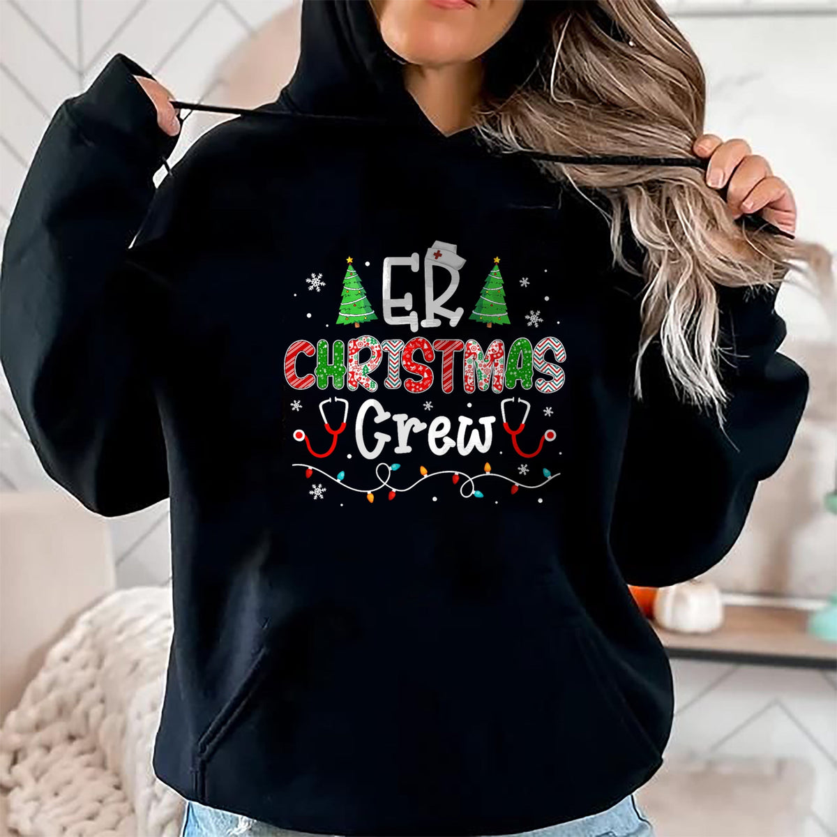 Funny Nurse Shirt, Nurse Unisex T-Shirt/Hoodie/Sweatshirt HLT00 - ER Christmas Crew Emergency Room Nurse ER Techs Secretary T-Shirt