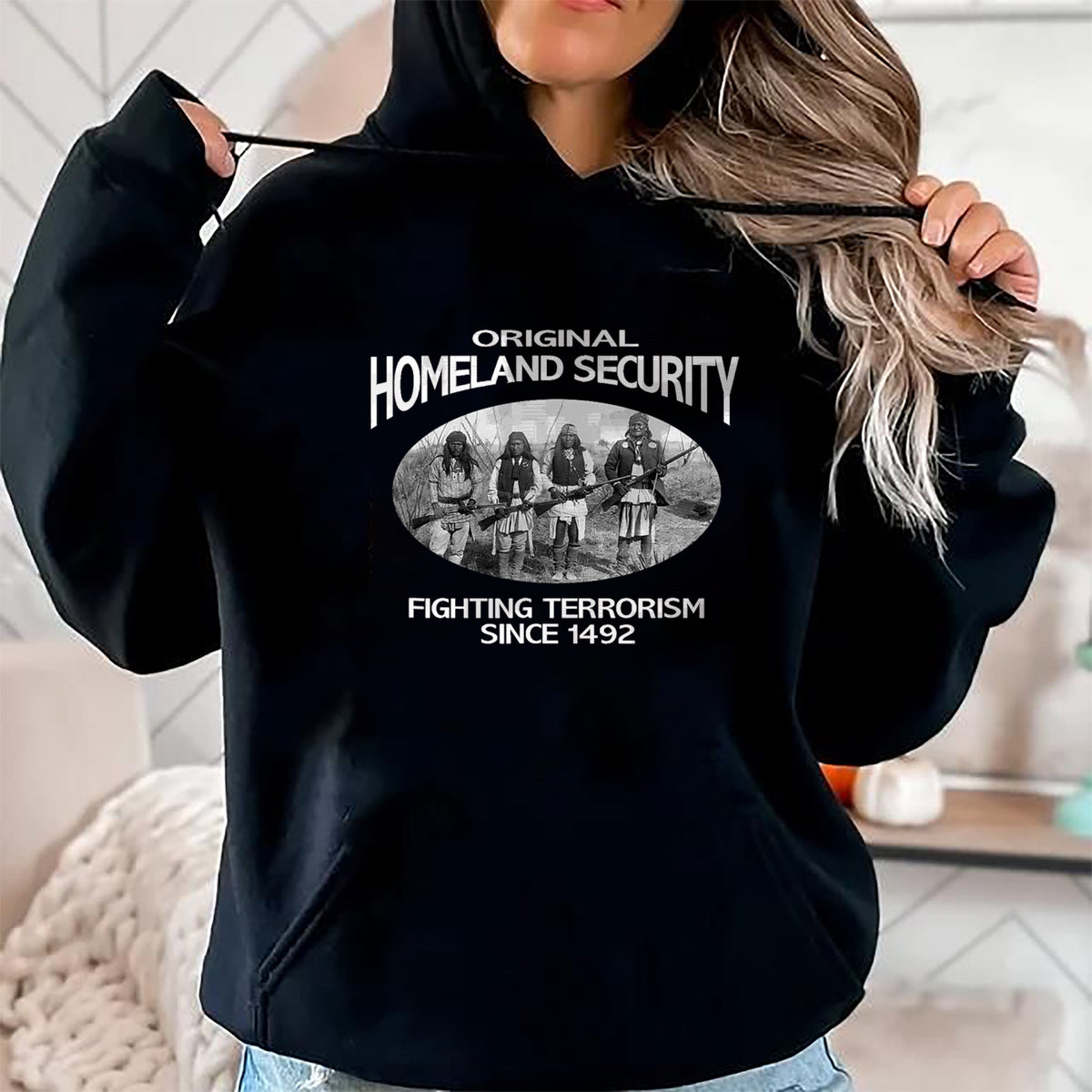 Native American T-Shirts, Vintage Native American Unisex T-Shirt/Hoodie/Sweatshirt HLT00 - Homeland Security Native American shirt. fighting terrorism