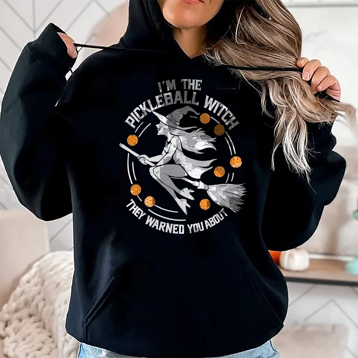 Funny Pickleball Shirt, Pickleball Lover Unisex T-Shirt/Hoodie/Sweatshirt HLT00 - Funny Halloween Costume I'm The Pickleball Witch Women T-Shirt