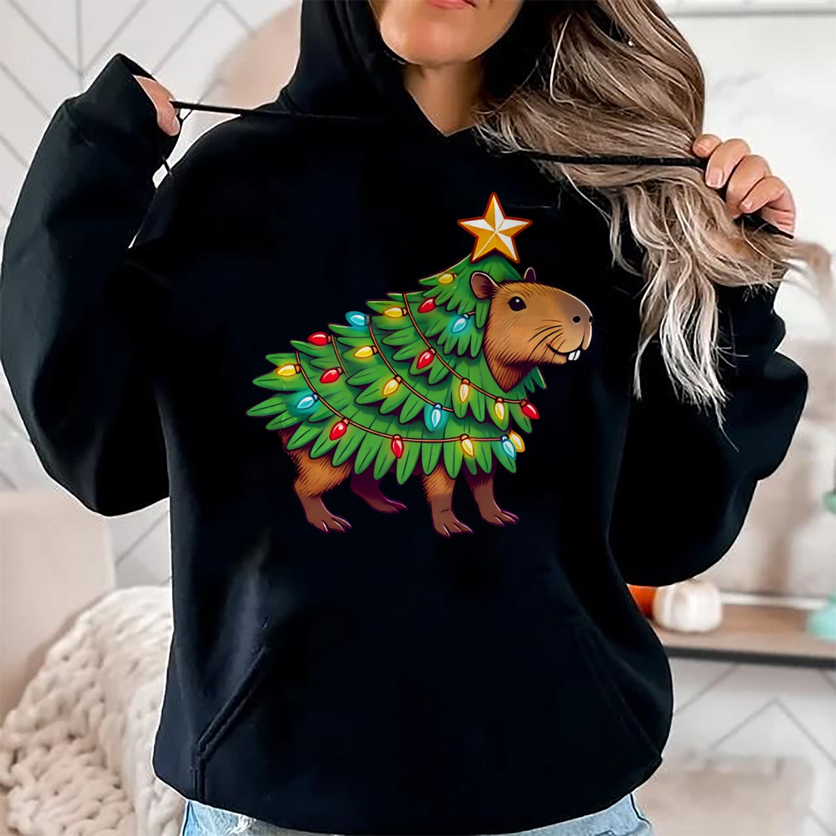Cute Capybara Shirt, Funny Capybara UnisexT-Shirt/Hoodie/Sweatshirt HLT00 - Capybara Christmas Long Sleeve T-Shirt (2)