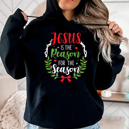 Christian Tee, Christian Faith Unisex T-Shirt/Hoodie/Sweatshirt HLT00 - Jesus is the reason for the season christian christmas Long Sleeve T-Shirt
