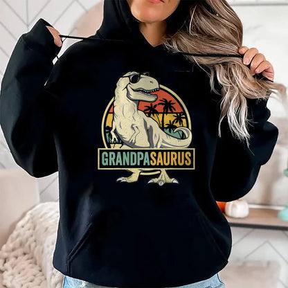 Best Grandpa Shirt, Proud Grandpa Unisex T-Shirt/Hoodie/Sweatshirt HLT00 - Grandpasaurus T Rex Dinosaur Grandpa Saurus Family Matching T-Shirt