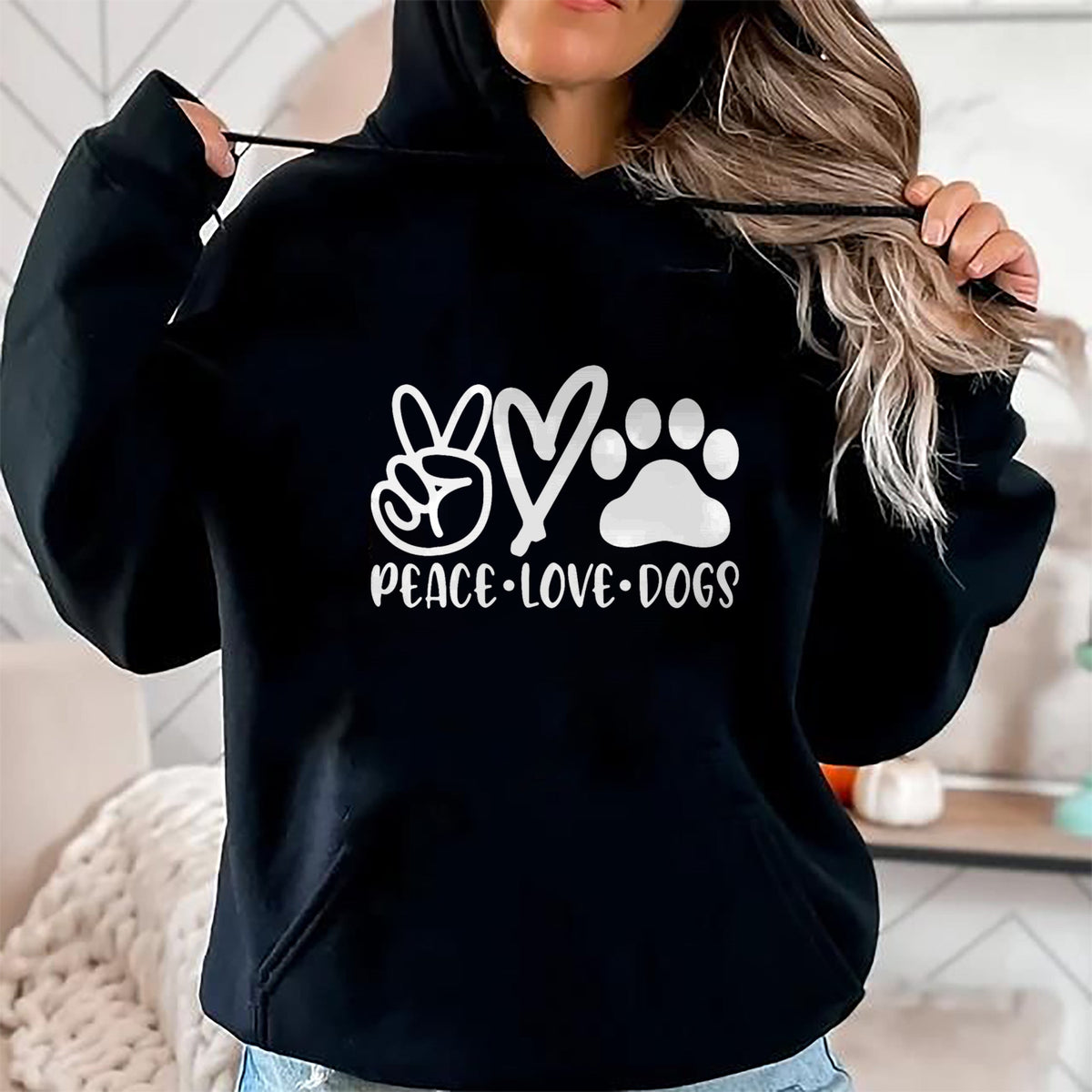 Dog Love Shirt, Dog Lover Gift T-Shirt/Hoodie/Sweatshirt HLT00 - Retro Vintage Peace Love Dog Tshirt Funny Dog Lover Gifts T-Shirt