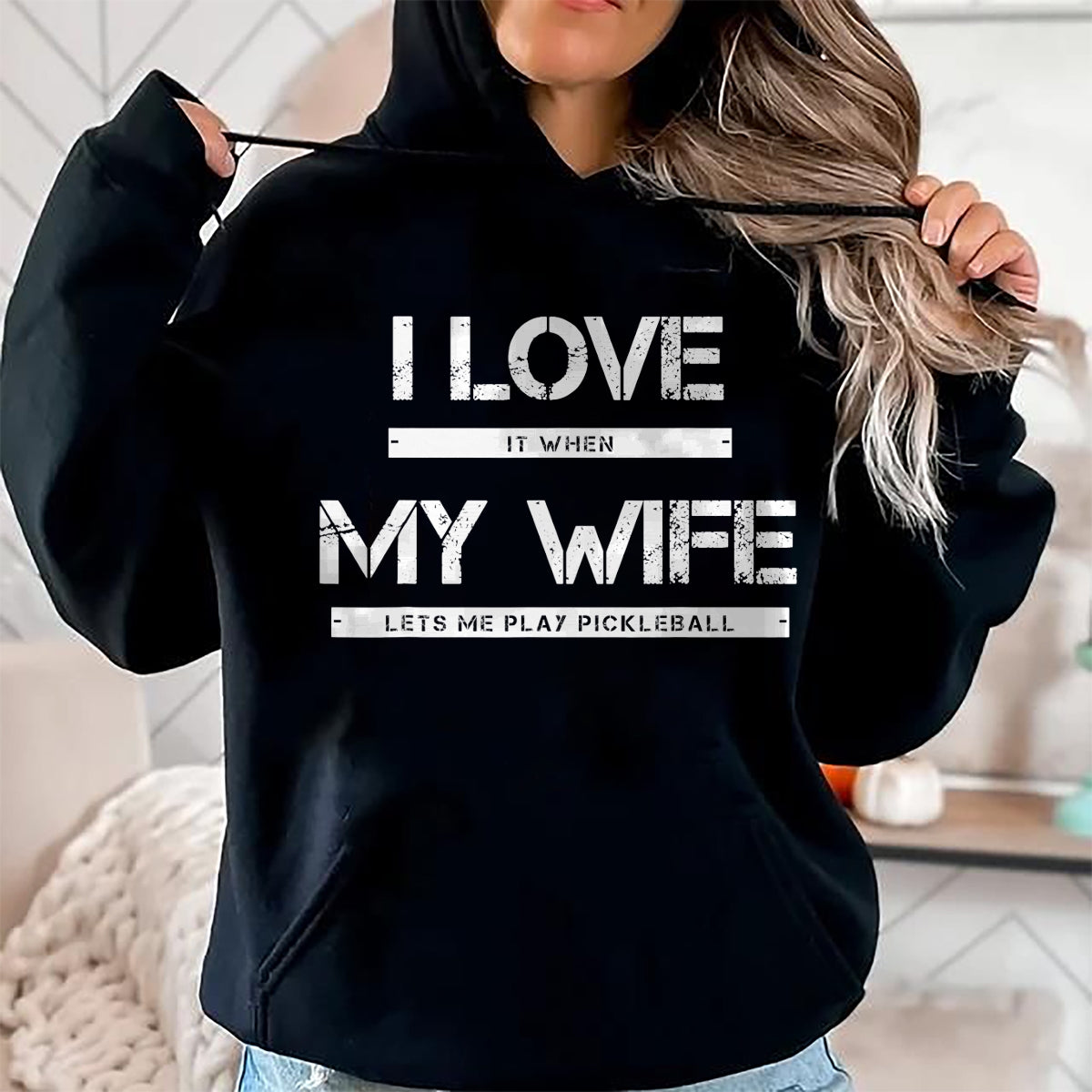 Funny Pickleball Shirt, Pickleball Lover Unisex T-Shirt/Hoodie/Sweatshirt HLT00 - I Love It When My Wife Lets Me Play Pickleball T-Shirt